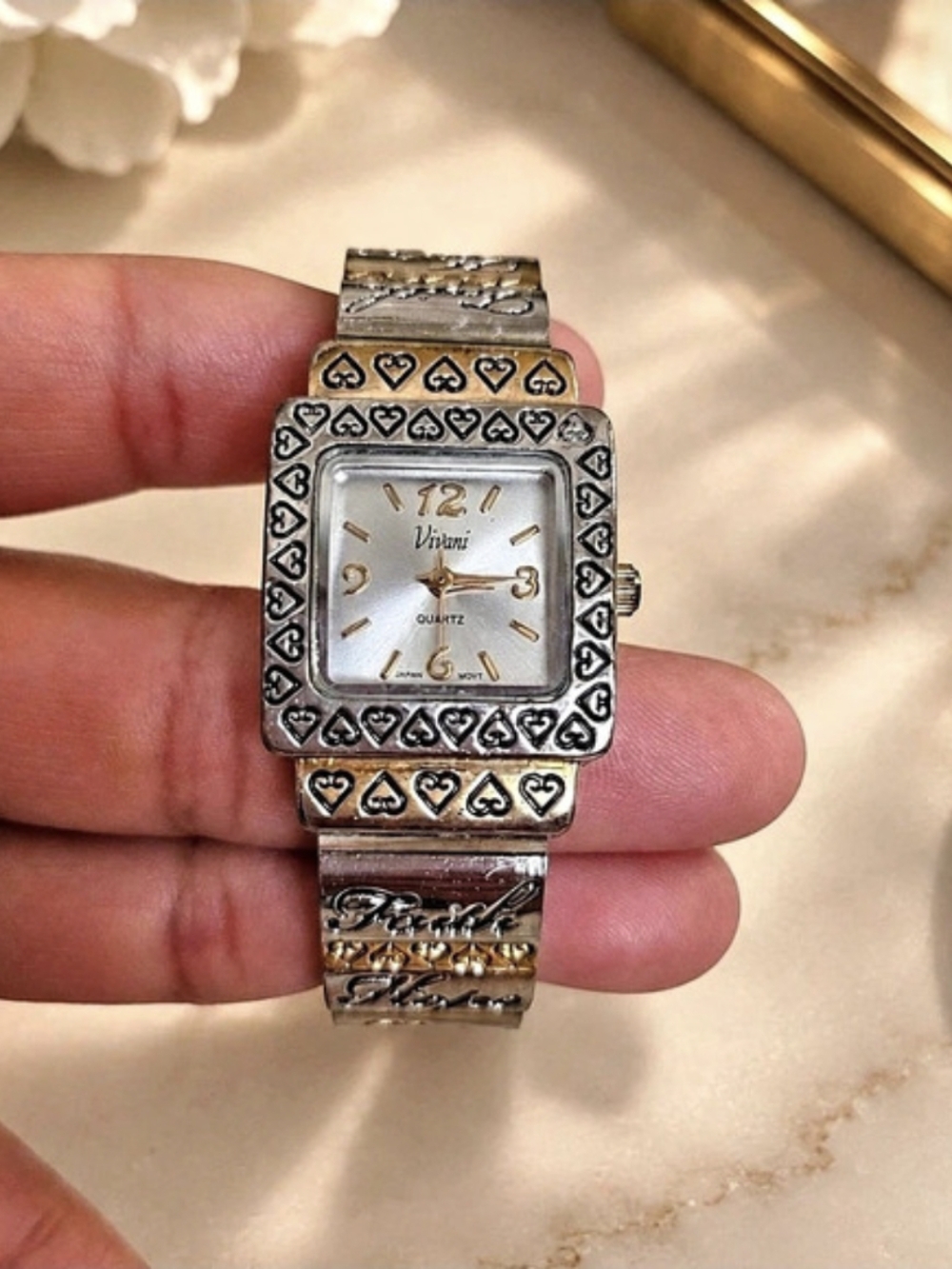 Vivani Two-Tone Heart Detail Watch